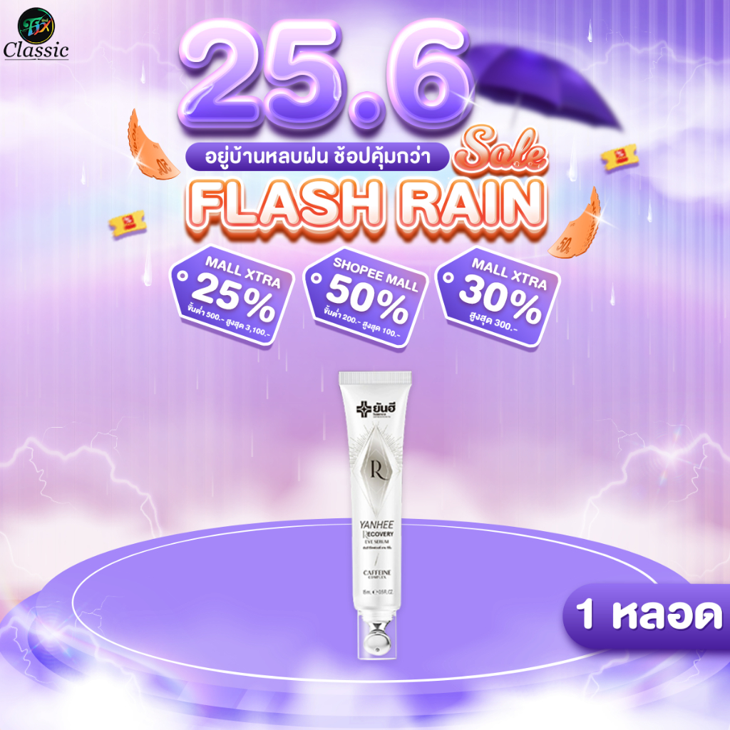 ( 1 หลอด ) Yanhee Recovery Eye Serum 15 ml. ยันฮี รีโคฟเวอรี่ อาย เซรั่ม ลดริ้วรอย ถุงใต้ตา ตีนกา
