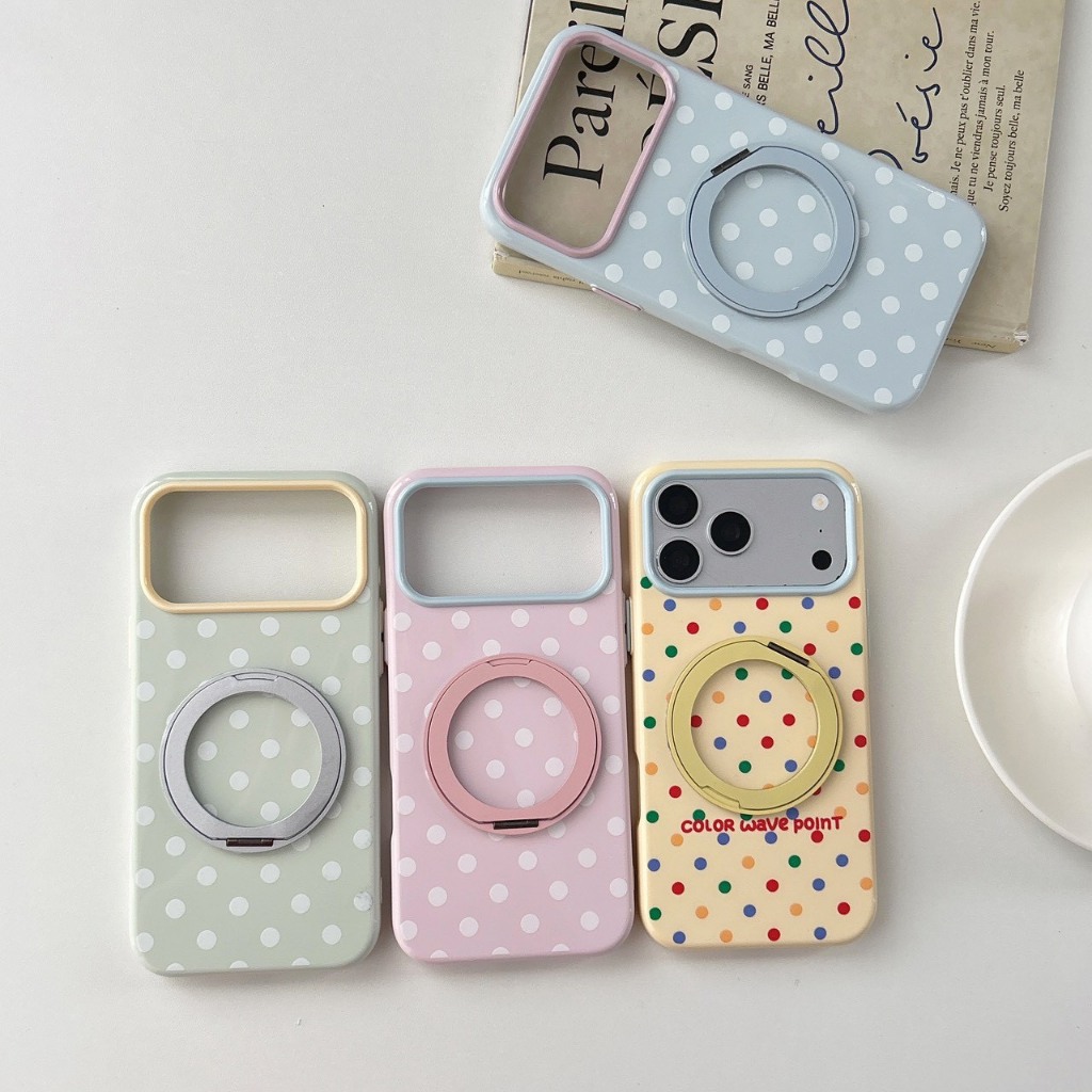 AD378 NEW case เคสลายจุดมี4 สีให้เลือก สินค้าเป็นงานแม่เหล็กขาตั้งหมุนได้360 องศาค่ะสินค้าพร้อมส่งจากไทย