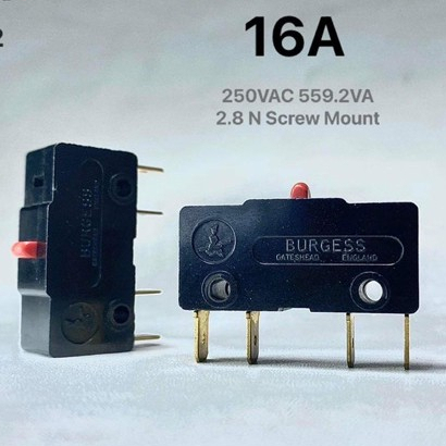 Burgess K5/1072 Microswitch 16A 250VAC SPDT Snap Action NOS England SAIA K5-UL ของแท้ 2ชิ้น