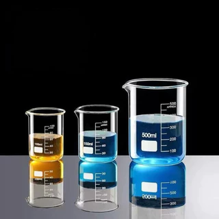 บีกเกอร์แก้ว (Beaker Glass) ขนาด 25ml 50ml 100ml 150ml 200ml 250ml พร้อมส่งในไทย