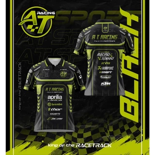 เสื้อพิมพ์ลาย A T SPORT รุ่น A T Racing.V2.(คอปก) ผ้าไมโครหน้าเรียบ ใส่ออกกำลังกาย ใส่ทำกิจกรรมทุกรูปแบบ ใส่เที่ยว