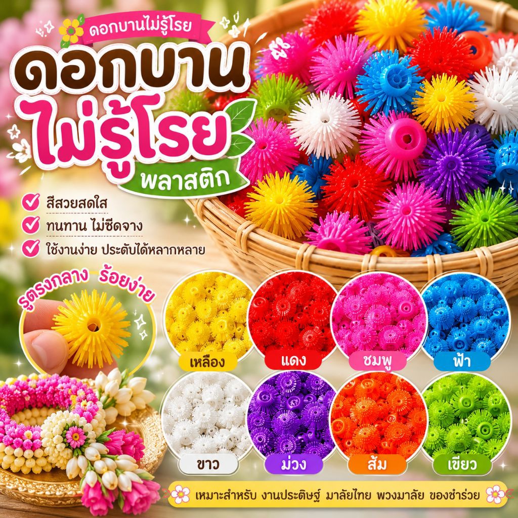 ดอกบานไม่รู้โรย บานไม่รู้โรยพลาสติก