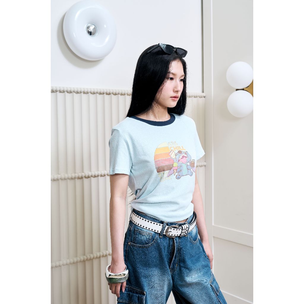 Niyom Jeans تيشيرت Stitch مطبوع — صورة 2