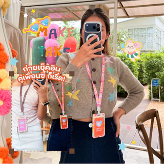 🌈 ป้ายใส่บัตรพร้อมสายคล้องคอ Zoda & Sunnie Duo Daily 🏖️ เหมาะสำหรับพนักงาน นักเรียน ศึกษา PB-001