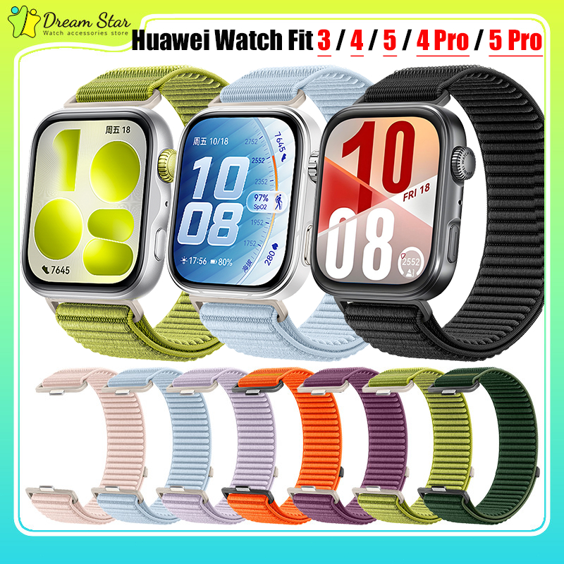 สายนาฬิกาไนลอนหลอง For Huawei Watch Fit4/Fit4Pro/Fit3 Smartwatch ถักสบายหายใจนาฬิกาสายรัด Huawei Watch Fit 5/5 Pro