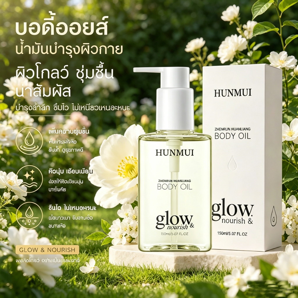 [ดาราแนะนำ] น้ำมันตัว ช่วยปรับผิวให้ขาวกระจ่างใส ทำให้ผิวนุ่มละเอียดอ่อนมากขึ้น body lotion