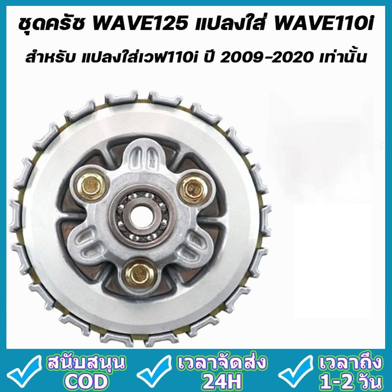 ชุดก้อนครัช + สปริงแต่งสีเหลือง WAVE125 แปลงใส่ WAVE110i ชุดใหญ่