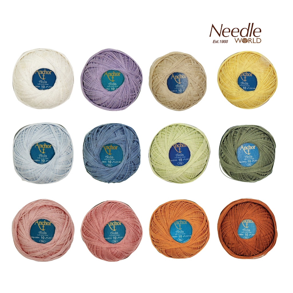 ANCHOR AIDA 6ply Crochet Cotton Thread ไหมถักโครเชต์ไอด้า 6-ply ด้ายถักโครเชต์ ด้ายคอตตอน Imported f