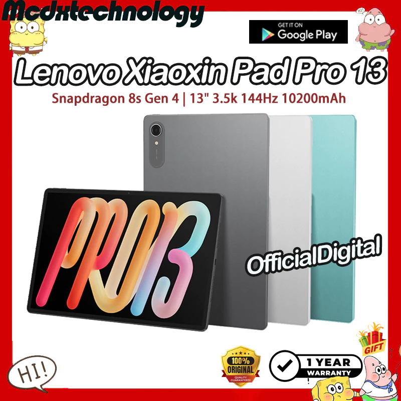 Global ROM 2026 Lenovo Xiaoxin Pad Pro 13 Snapdragon 8s Gen 4 13" 3.5k 144Hz 10200mAh Lenovo Tab Len