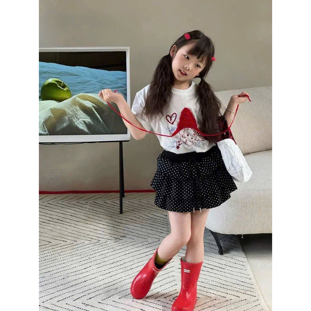 ชุดเซต เด็ก ลูกสาว ปักหมวก น่ารักมาก
