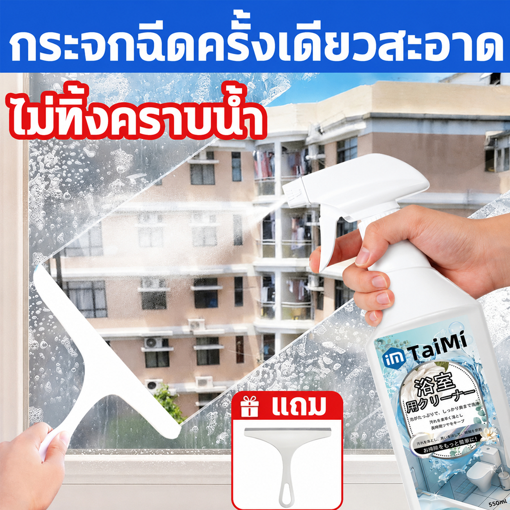 ขจัดคราบง่าย น้ำยาทำความสะอาดห้องน้ำ 550ml สเปรย์ขจัดคราบหินปูน คราบน้ำ คราบสบู่ เช็ดกระจก ก๊อกน้ำ สุขภัณฑ์ ไม่ทำลายพื