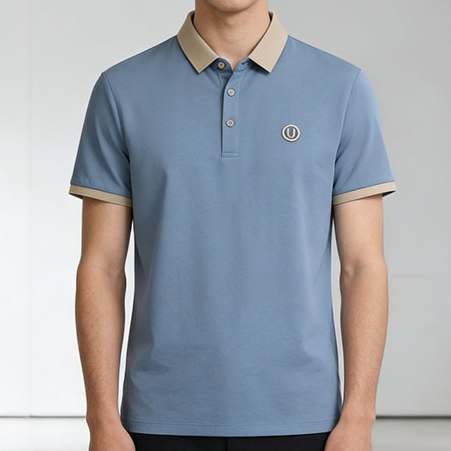 เสื้อโปโลผู้ชายระบายอากาศได้ดี ผลิตจากผ้าปิเก้ ไม่ยับง่าย ดีไซน์เรียบง่าย