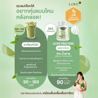 (รูปแบบกระปุก) Love Plant Based Protein เลิฟ โปรตีนพืช สูตรแพทย์ รสชาเขียว (Matcha)