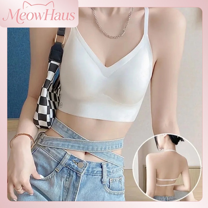 💖 ชุดชั้นใน บราดันทรง ไร้สาย ใส่สบาย เซ็กซี่ สําหรับผู้หญิง sexy bra เสื้อชั้น แบบเปิดหลัง Uไม่มีโครงชุดชั้นในใส่สบาย