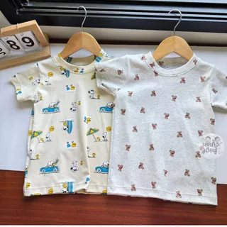 FUFU เสื้อผ้าแฟชั่นเด็ก ลายมินิมอล ลายมินิมอล Size S-XL อายุ 1- 8 ปี เสื้อคอกลม แขนสั้น (TSF-3)
