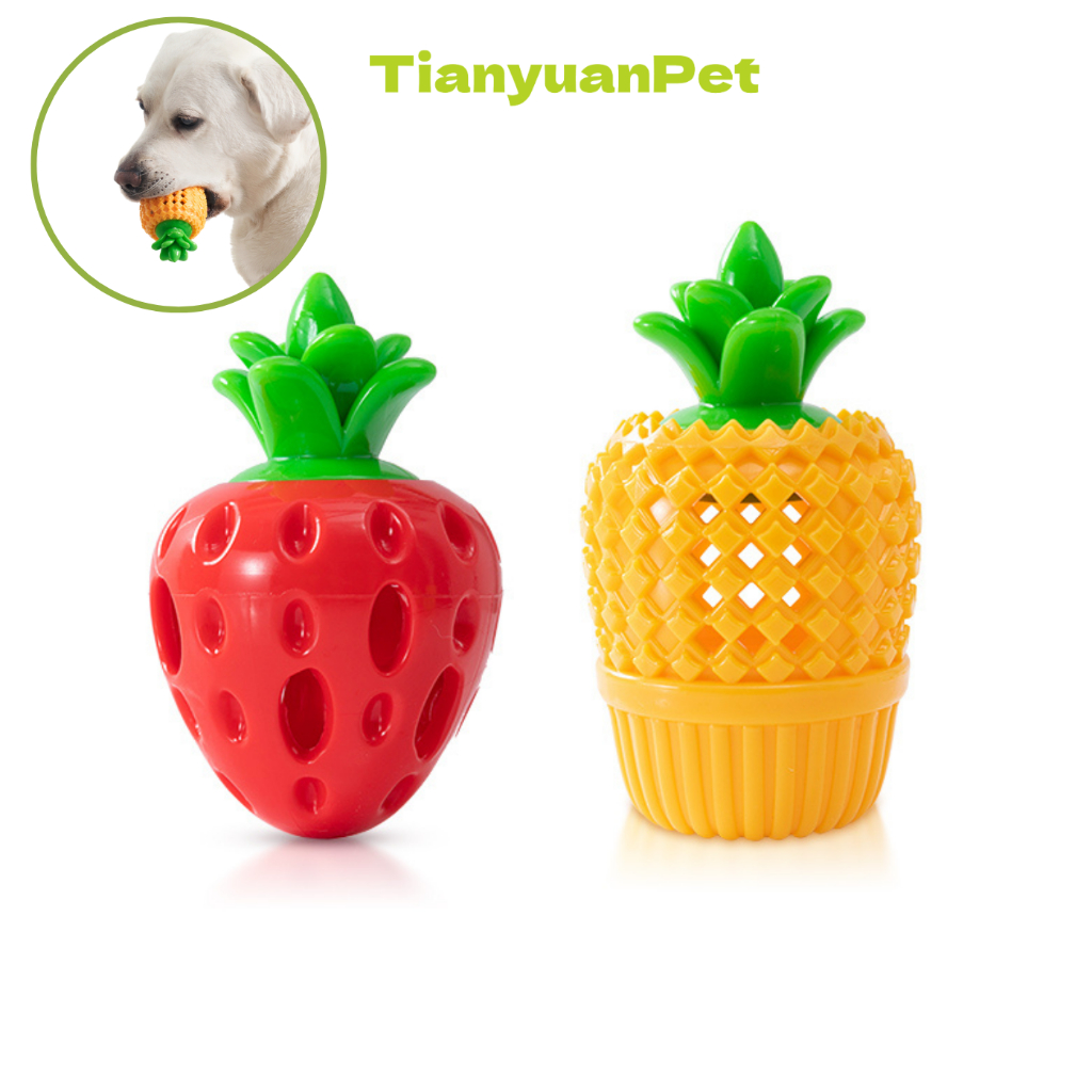 ของเล่นกัดสุนัข ของเล่นสุนัข dog toy ดีไซน์รูปผลไม้น่ารัก ซ่อนขนมได้ ช่วยฝึกสมองและกระตุ้นความคิด
