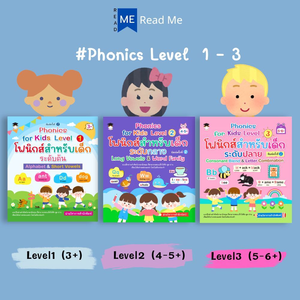หนังสือ SET  Phonics for kids Level 1–3 : หนังสือเด็ก หนังสือภาพสำหรับเด็ก ภาษาอังกฤษสำหรับเด็ก หัดอ่านภาษาอังกฤษ