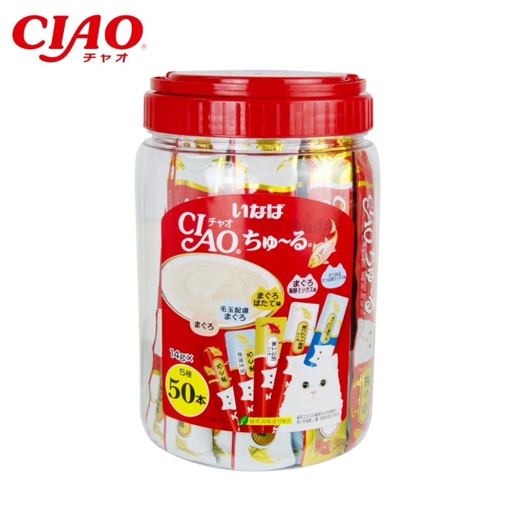 ขนมแมวเลีย CIAO Churu 50 ซอง เนื้อครีมเนียน เหมาะกับแมวทุกวัย