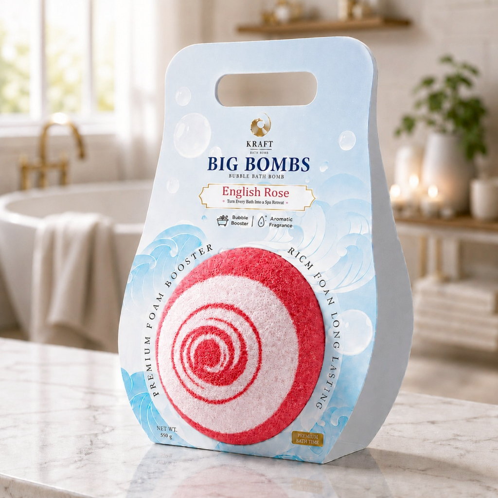 บาธบอมพรีเมี่ยม Premium Bathbomb English Rose 550g ฟองเยอะ หอมผ่อนคลาย ผู้ช่วยทำฟองในอ่างอาบน้ำ