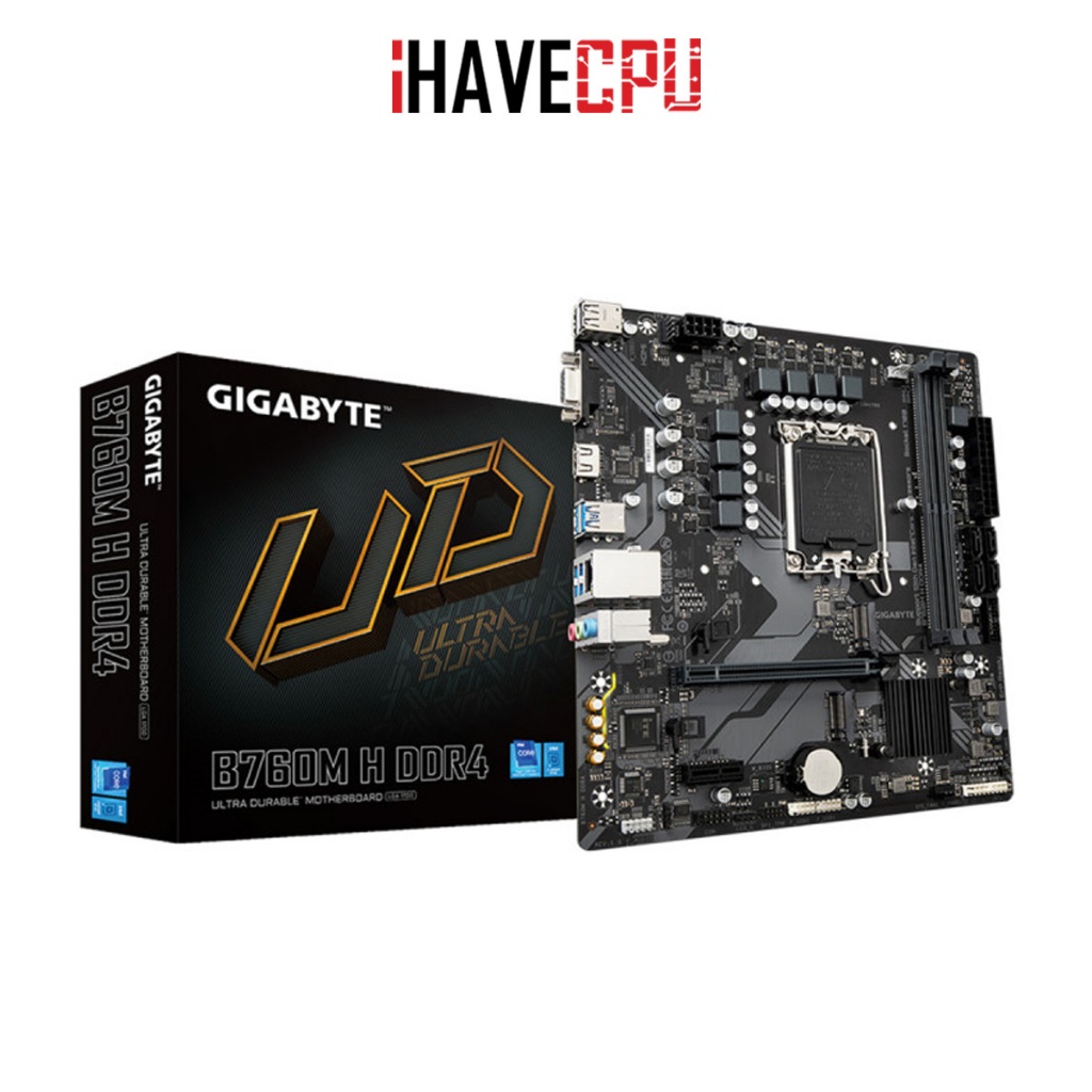 เมนบอร์ด (mainboard) iHAVECPU (1700) GIGABYTE B760M H DDR4 (REV.1.0)
