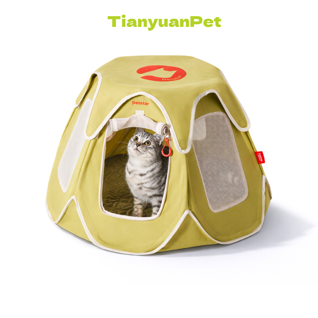 เต็นท์สัตว์เลี้ยง เต็นท์สัตว์เลี้ยงพับได้ Pet tent ระบายอากาศได้ดี แข็งแรง ทนทาน ด้านในกว้าง พับเก็บได้