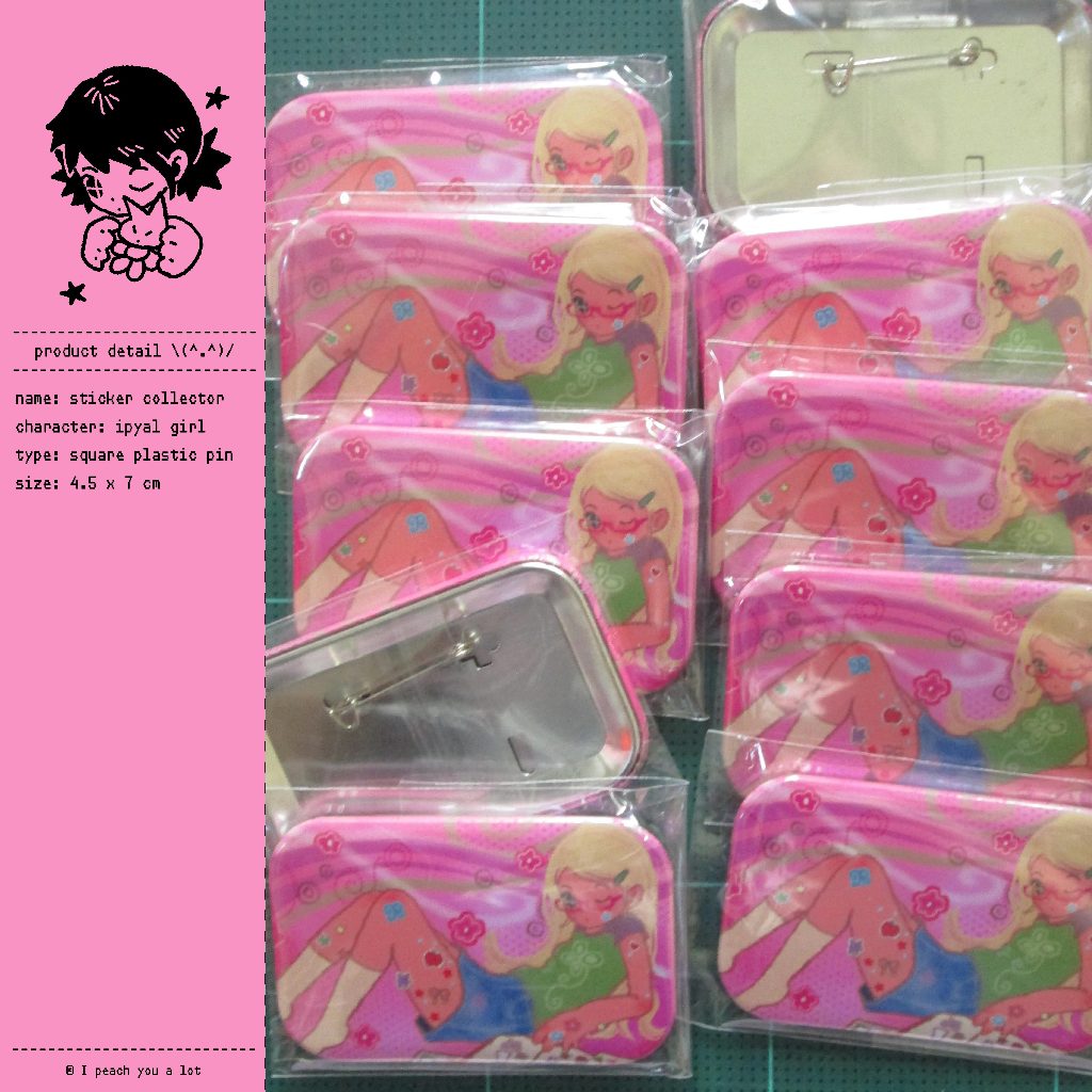 sticker collector / pin / square pin / I peach you a lot