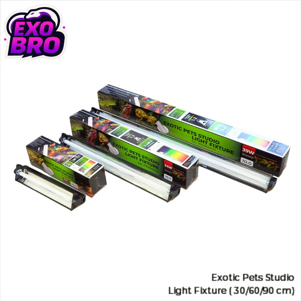 EPS T5 UVB Light Fixture รางพร้อมหลอดไฟ UVB10.0 T5 ขนาด 30cm / 60cm / 90cm แบรนด์ Exotic pets studio