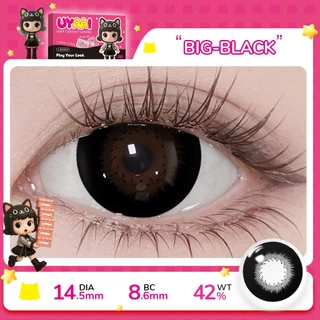 【0~4.00】UYAAI คอนแทคเลนส์สี Coo Black ธรรมชาติ M size 14.2mm 30 วัน