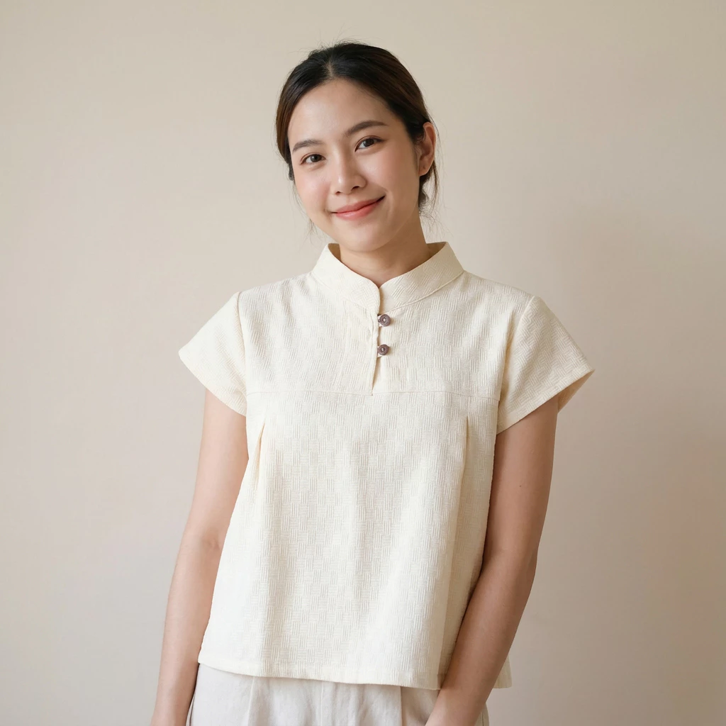 เสื้อคอจีนผ้าฝ้ายเกล็ดเต่า เนื้อนุ่มมือสีไม่ตกไม่หด ทรงเอกระดุมไม้ใส่งานได้จริง สวมใส่ง่ายๆสบายๆได้ทุกวัย