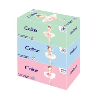 Cellox Facial 3ply Trendy Box P.3 เซลล็อกซ์ กระดาษเช็ดหน้า 3 ชั้น เทรนดี้ แบบกล่อง 80 แผ่น แพ็ก 3