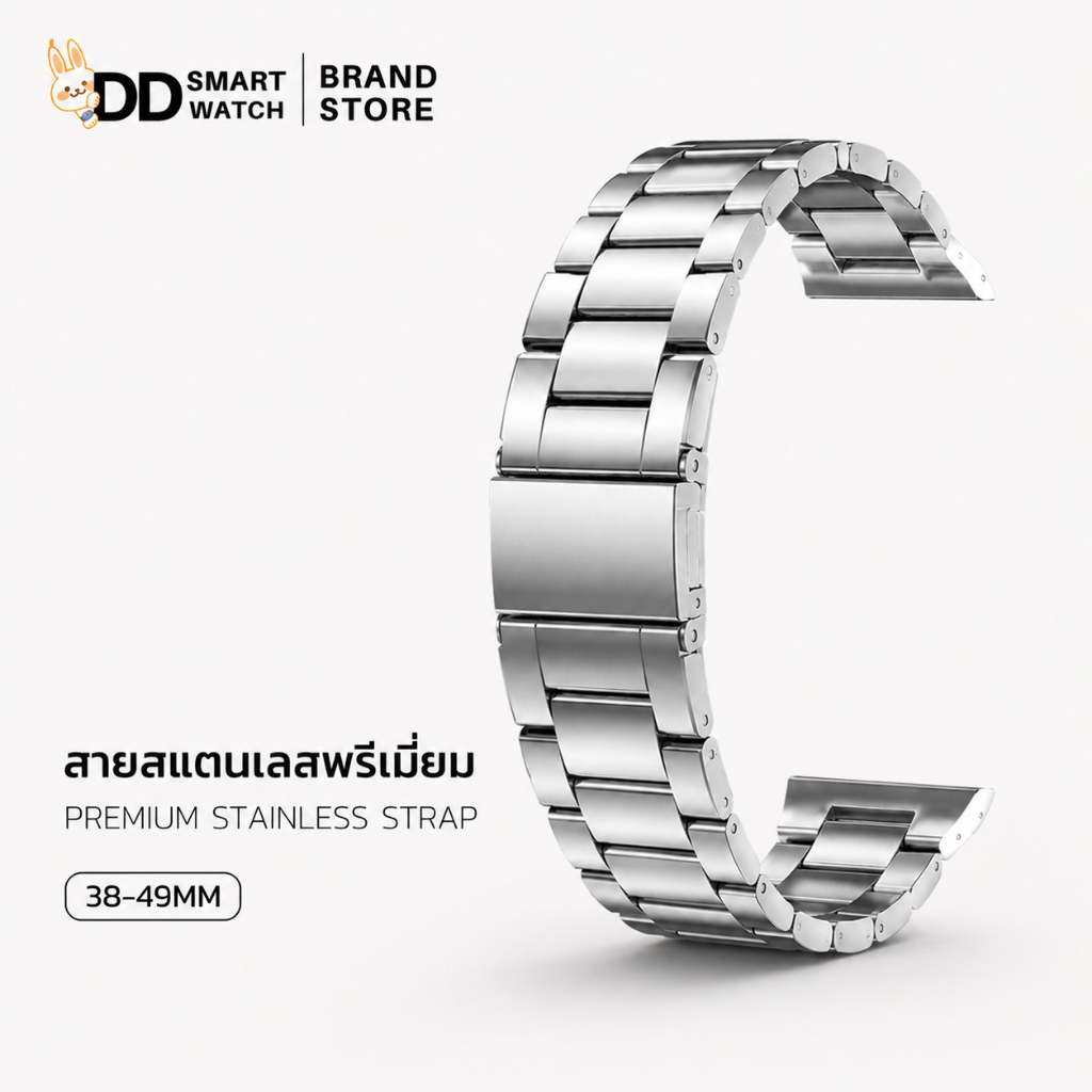 DD สายนาฬิกาสแตนเลสเกรดดี พรีเมี่ยม แถมที่ตัดสายฟรี! สำหรับสมาร์ทวอช ขนาด 42/44/45/49mm หรูหรา ทนทาน