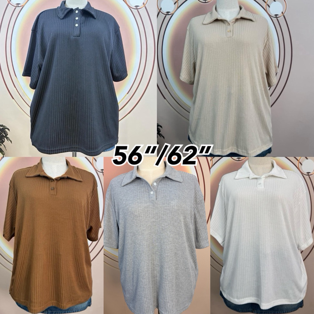 Goodly เสื้อโปโล ไซส์ใหญ่ กระดุม 56“/62”