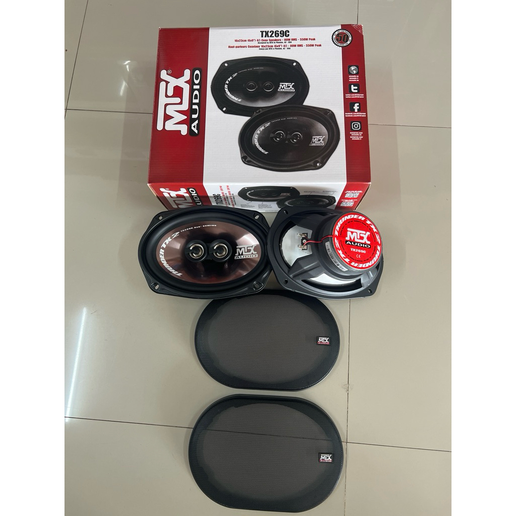 ราคาคู่ละ 1595บาท ลำโพงรูปไข่ติดรถยนต์ ลำโพง6x9” ยี่ห้อ MTX รุ่น TX269C ลำโพงติดรถยนต์