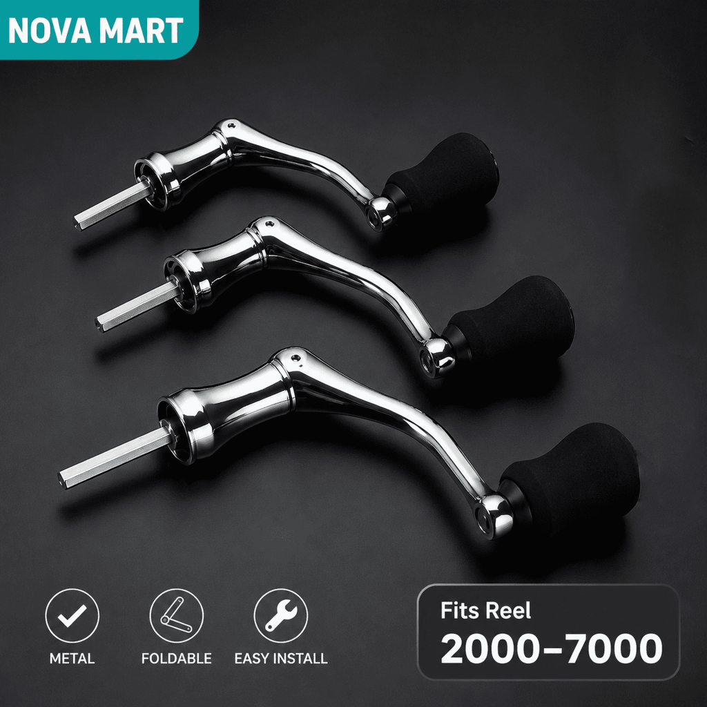 NOVA Mart ด้ามจับรอกสปินนิ่ง ทำจากโลหะ ด้ามจับหมุนได้ มีในสต็อก ใช้ได้กับรอก 2000-7000 อะไหล่รอกตกปลา