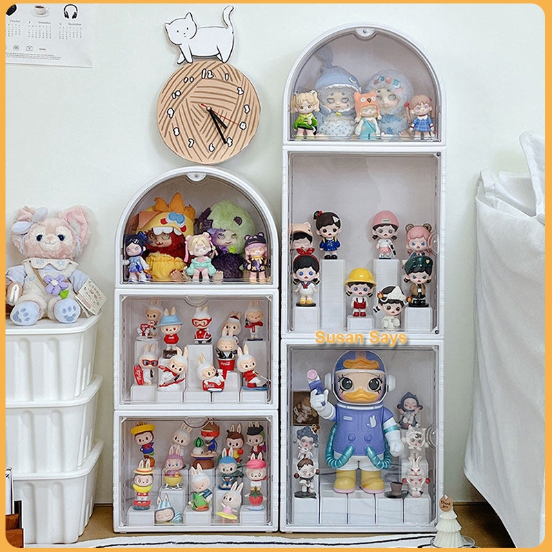 กล่องโชว์โมเดล ตู้โชว์ตุ๊กตา ตู้เก็บโมเดล ที่เก็บของสะสมart toy อะคริลิคใส ฟรีแผ่นรองด้านใน