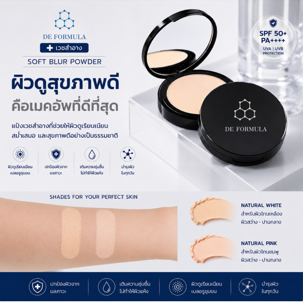 DE FORMULA كريم أساس Perfect Beauty Two Way ‏SPF50+ ‏9 غ — صورة 4