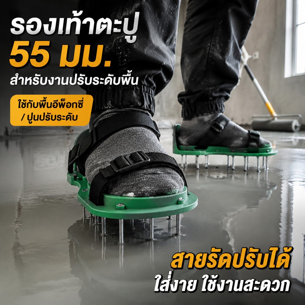 รองเท้าปุ่มสำหรับอีพ็อกซี่ผสมทรายสี สีทาพื้นลายหินอ่อน