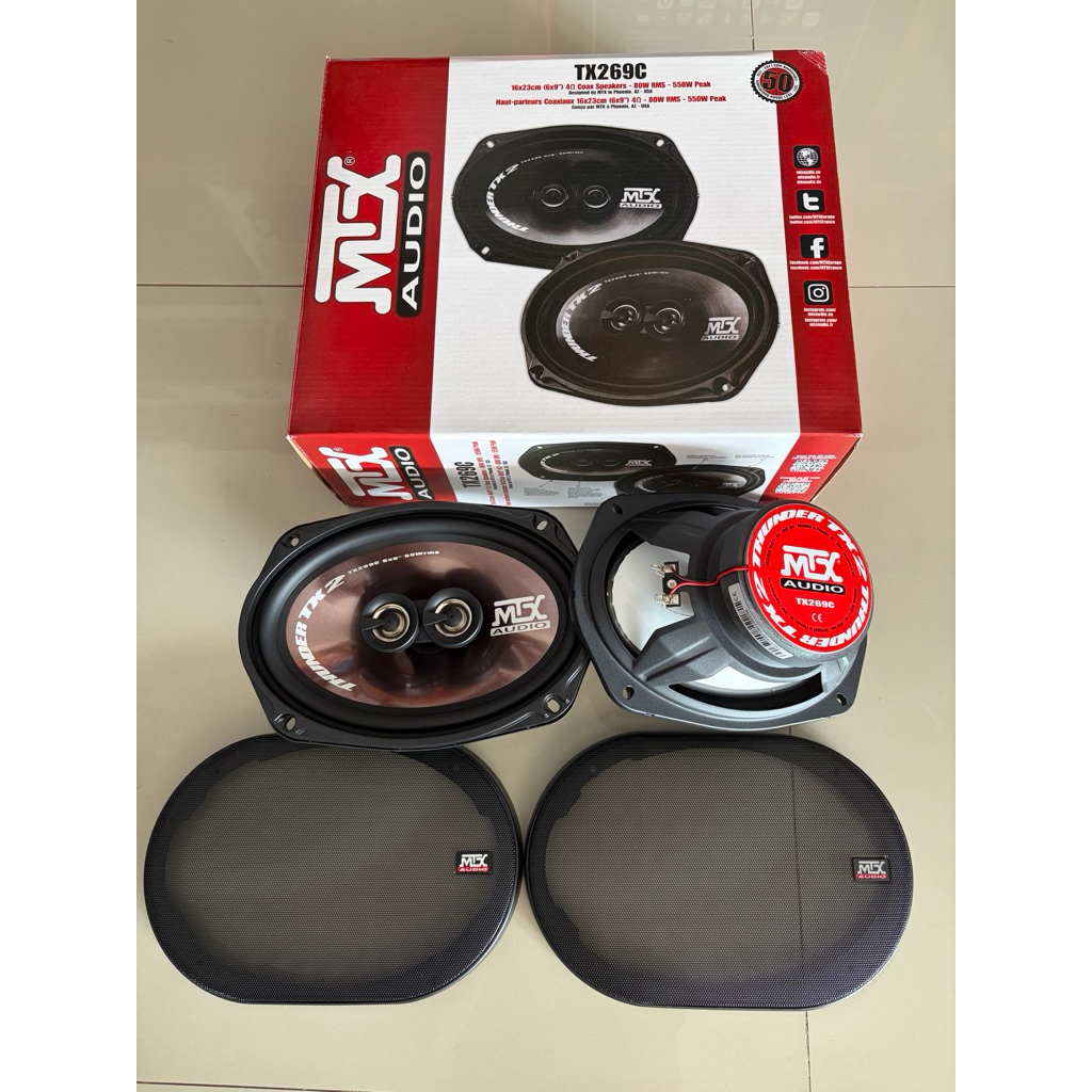 ราคาคู่ละ  1395บาท ลำโพงรูปไข่ ลำโพง6x9 ลำโพงแกนร่วมติดรถยนต์ ยี่ห้อ MTX รุ่น TX269C