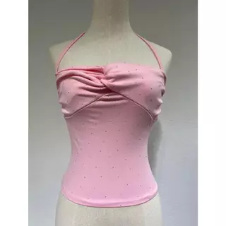 B-386 สายเดี่ยวผูกคอทรงเข้ารูปใส่แล้วหุ่นสวย ดีเทลน่ารัก