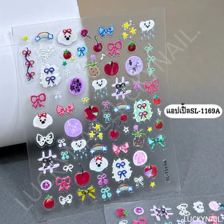 สติ๊กเกอร์ติดเล็บ รูปการ์ตูนน่ารักๆ แผ่นละ 9 บาท สินค้าพร้อมส่ง