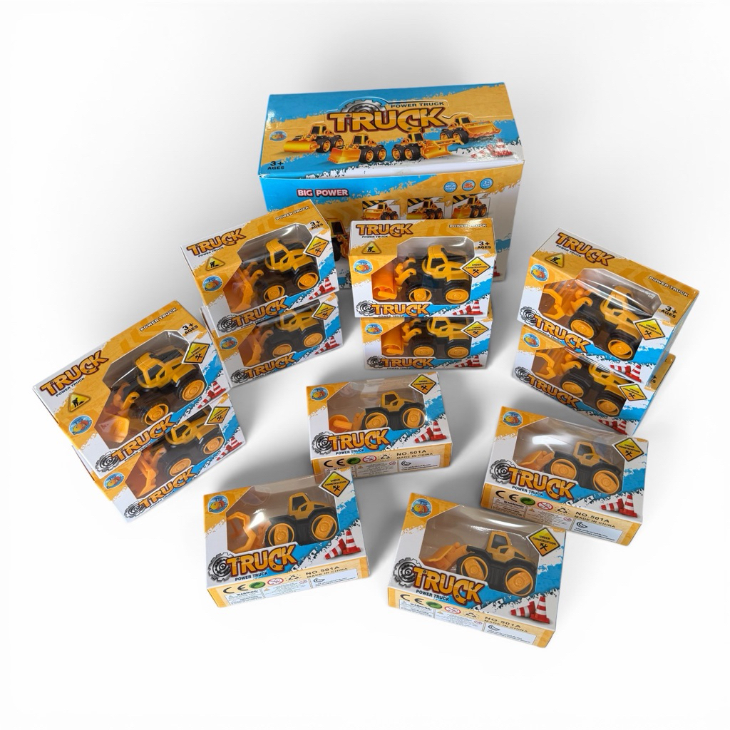 (กล่องละ12ชิ้น) โมเดลรถไถ4แบบ แบบละ3คันในกล่อง สินค้าทำราคา