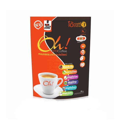 กาแฟปรุงสําเร็จชนิดผงเพือสุขภาพ Oh! Coffee สูตร DTX (1 ห่อ 20 ซอง) โอ้ คอฟฟี่ ดีทีเอ็กซ์