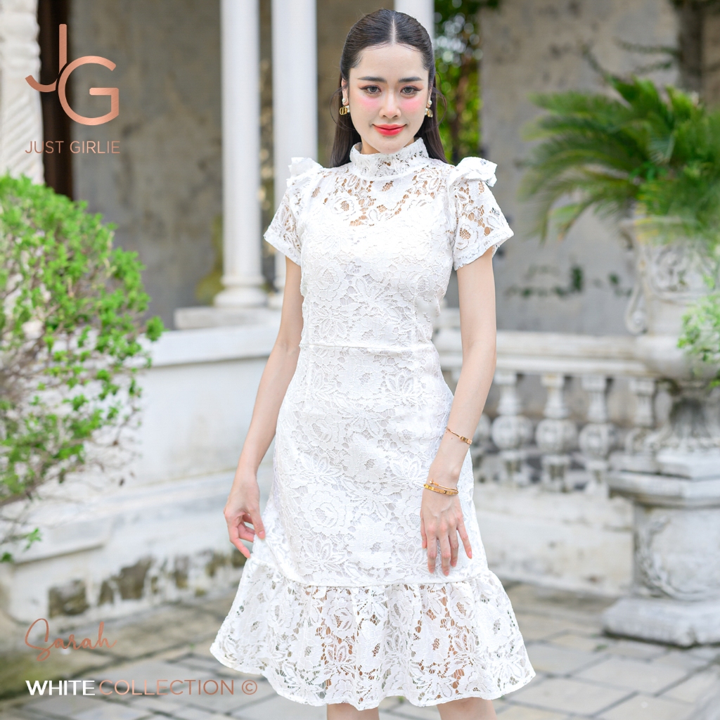 Dress Sarah🩷เดรสลูกไม้ เดรสออกงานผู้หญิง ชุดเดรส สวยหรู ราคาถูก ใส่เที่ยว งานแต่ง งานบุญ มีไซส์ S M L XL