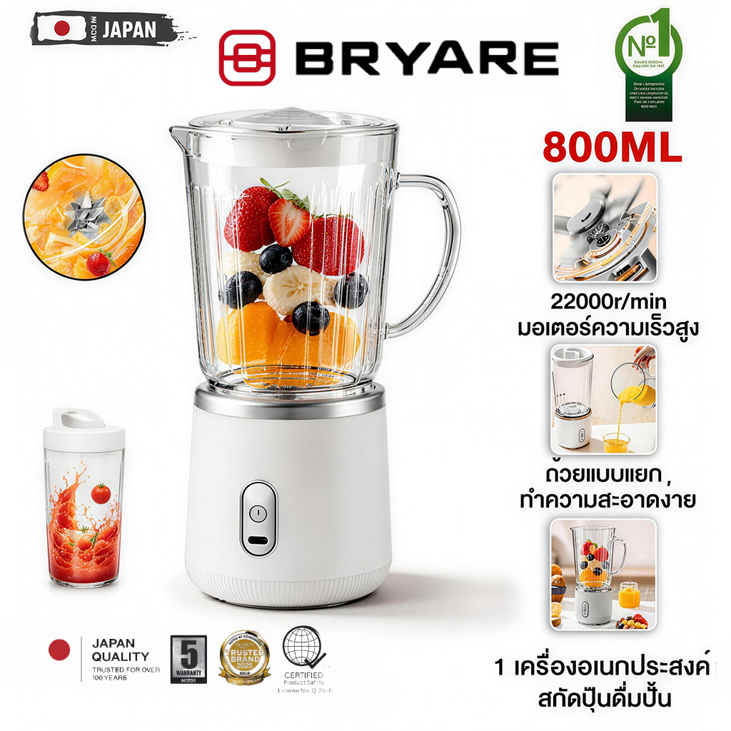 【รับประกัน 5ปี】เครื่องปั่นน้ำผลไม้พกพา แก้วปั่นผลไม้ ไร้สายพกพาได้ มัลติฟังก์ชั่น ทำคลีนอัตโนมัติ เครื่องคั้นน้ำผลไม้