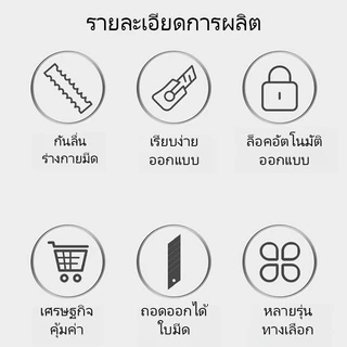 คัตเตอร์พกพา คัตเตอร์ขนาดเล็ก ใบมีดเหล็กคม พร้อมฝาครอบ ตัดกระดาษ เปิดพัสดุ งานประดิษฐ์