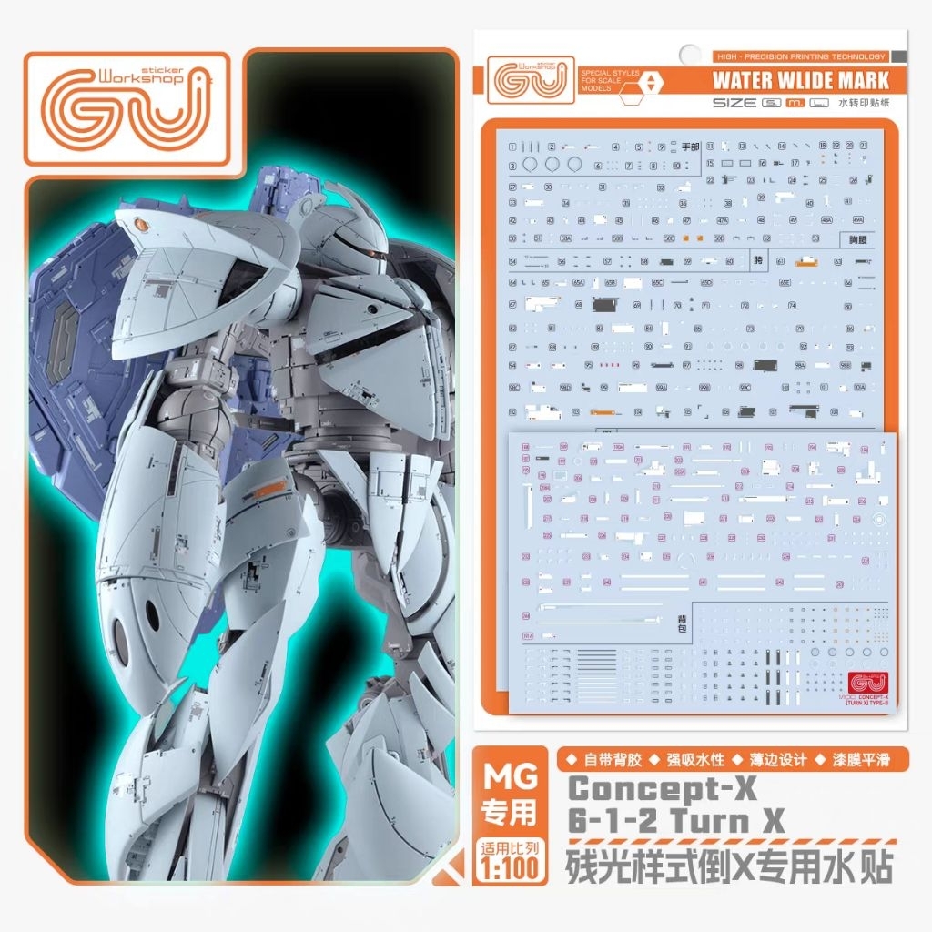 MG 1/100 TURN-X [GUGU Water Decal]