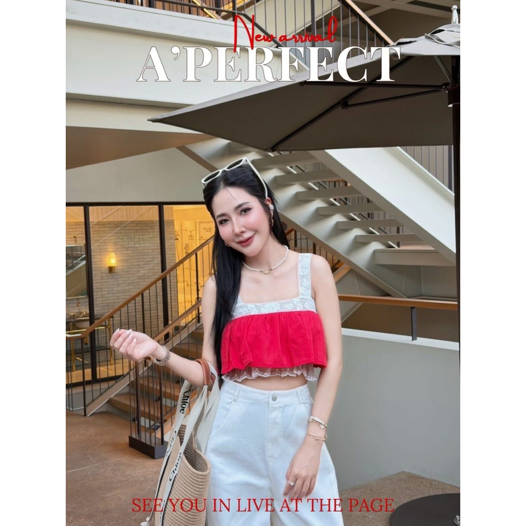 #ValleyGirlมือ1🌈สินค้าพร้อมส่ง🌈เซต2ชิ้นน่ารัเกินต้านมากค่ะเสื้อมีซับด้านใน+กางเกงยีนส์ขายาวZ,S,32-26