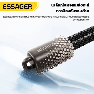 ESSAGER สายคล้องโทรศัพท์และสายเคเบิลข้อมูล 2-in-1, 60W C-C/30W C-L，0.3M