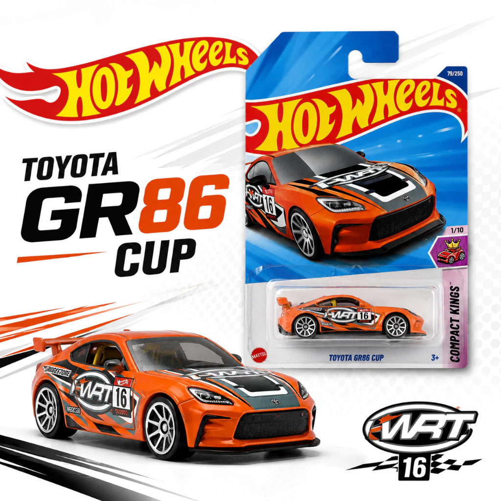 โมเดลรถ Hot Wheels Toyota GR86 Cup Compact Kings ของแท้ Mattel 1/10