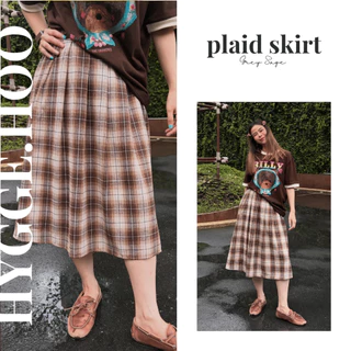 Hygge.H - กระโปรงสก๊อตยาว Vintage Style (Free size)